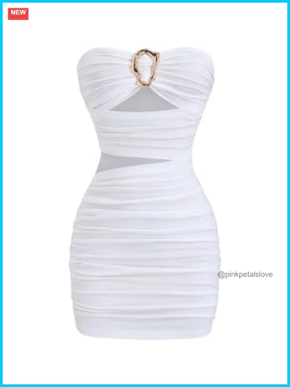 SweetyRocks Women's Sexy Cut Out Ruched Mini Tube Bodycon Dress
